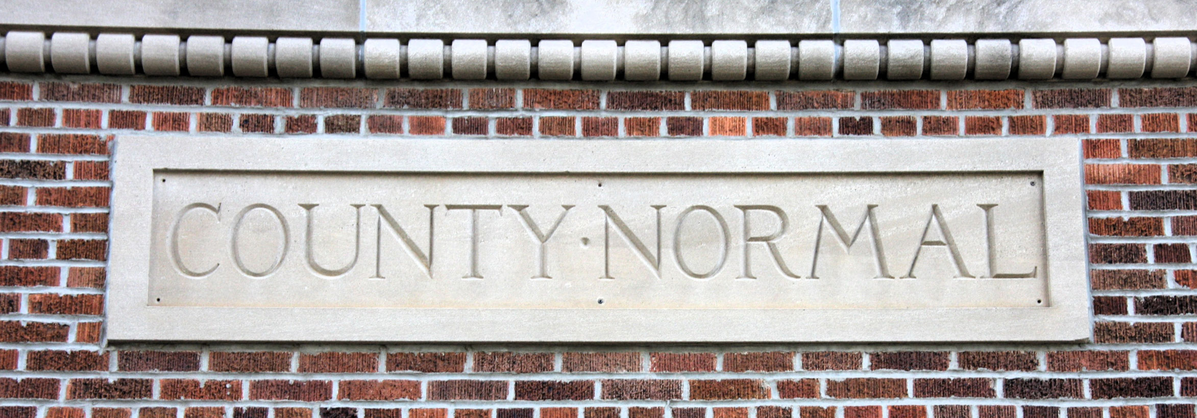 ‘County Normal’ carved in stone
