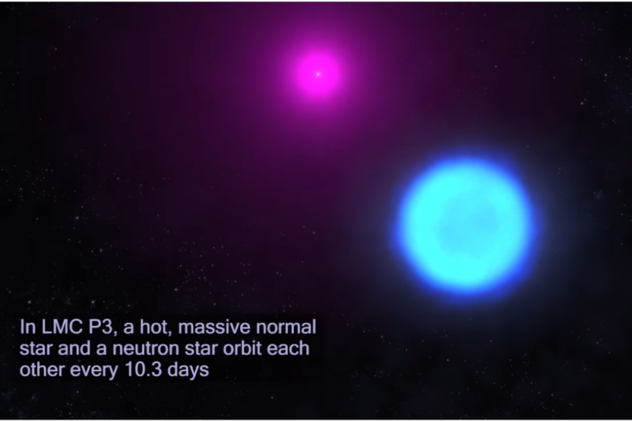 a normal star is hot & massive – this one has a bonus neutron co-star!