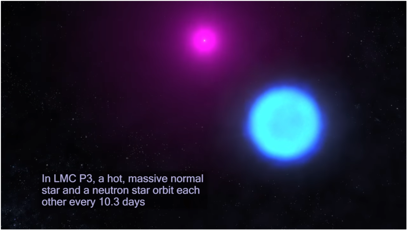 a normal star is hot & massive – this one has a bonus neutron co-star!