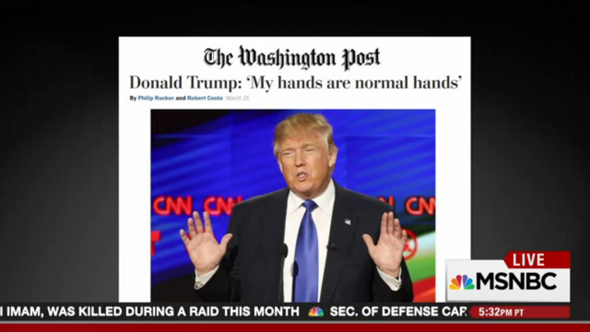 ‘My hands are normal hands’ said @realDonaldTrump