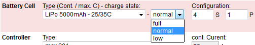 For multirotor mean battery values, use normal.