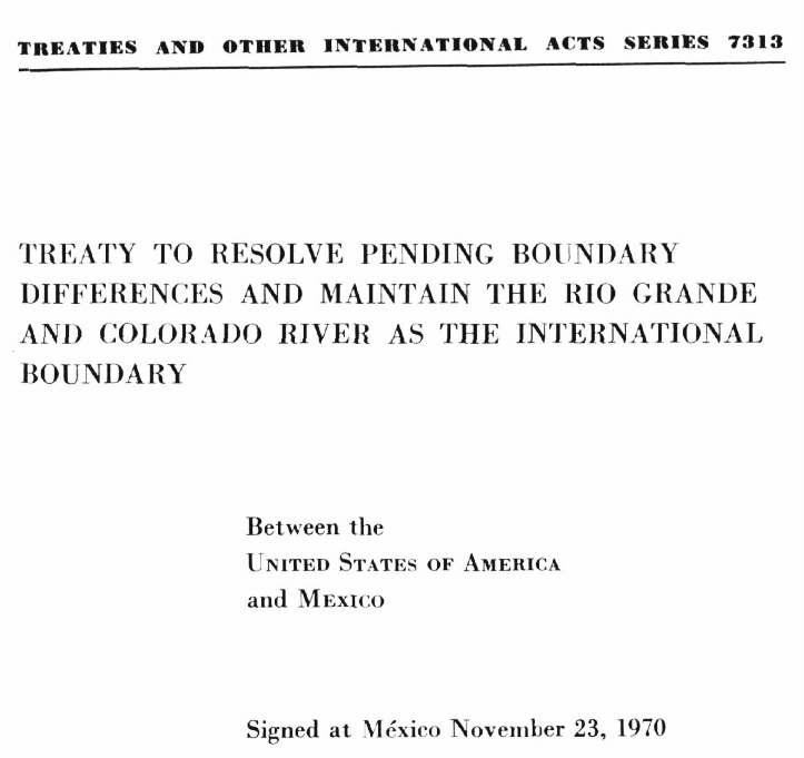 River Normal Flow Middle as International Boundary